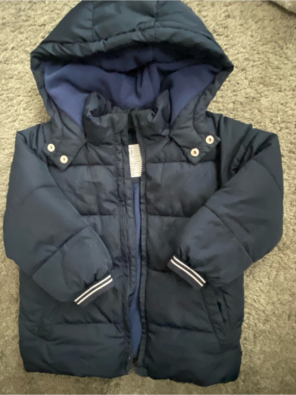 Gap Kids Navy Puffer Hooded Jacket